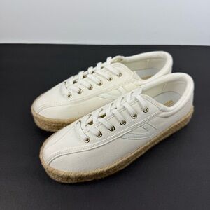 Tretorn Nylite‎ Espadrille Sneakers 9 Womens White Lace Up Shoes Brand New